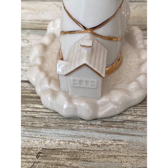 Lenox Porcelain 24k Gold Trim Lighthouse Figurine Nautical Home Decor 5" No Box - Picture 3 of 10